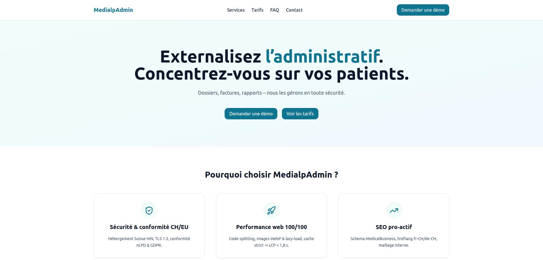 Site internet pour cabinet médical